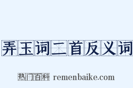 弄玉词二首反义词是什么意思的图片